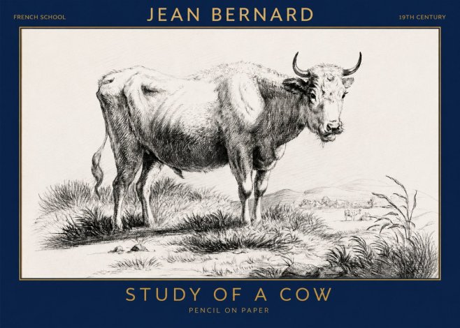 Jean Bernard Study of a Cow XVI No3 - Poster
