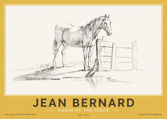 Jean Bernard Horse by the Fence No2 - Poster