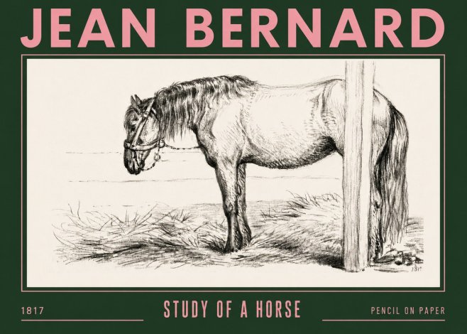 Jean Bernard Study of a Horse XII No4 - Poster