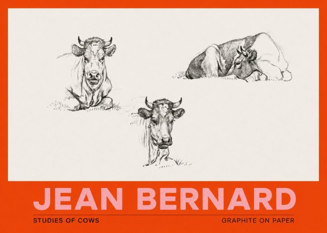 Jean Bernard Studies of Cows II No3 - Poster