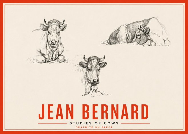 Jean Bernard Studies of Cows II No5 - Poster