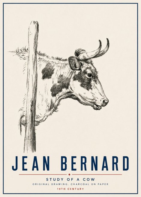 Jean Bernard Study of a Cow XVII No5 - Poster