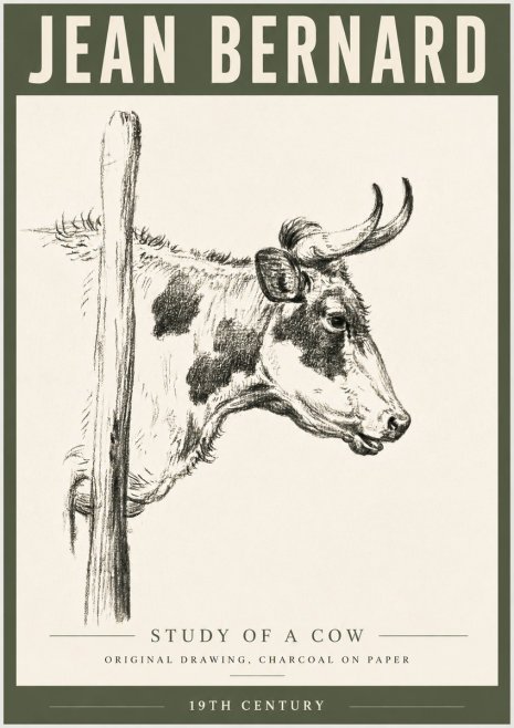 Jean Bernard Study of a Cow XVII No6 - Poster