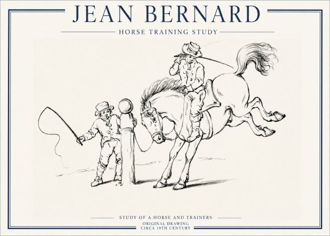 Jean Bernard Horse Training Study No1 - Poster