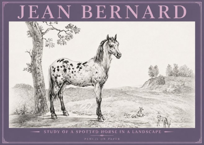 Jean Bernard Study of a Spotted Horse in a Landscape No4 - Poster