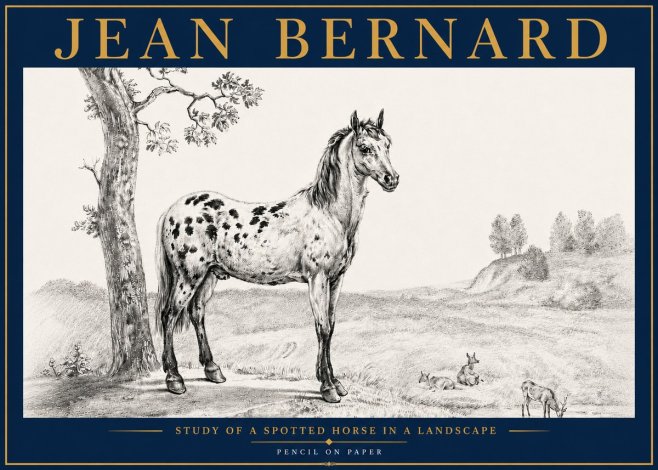 Jean Bernard Study of a Spotted Horse in a Landscape No5 - Poster