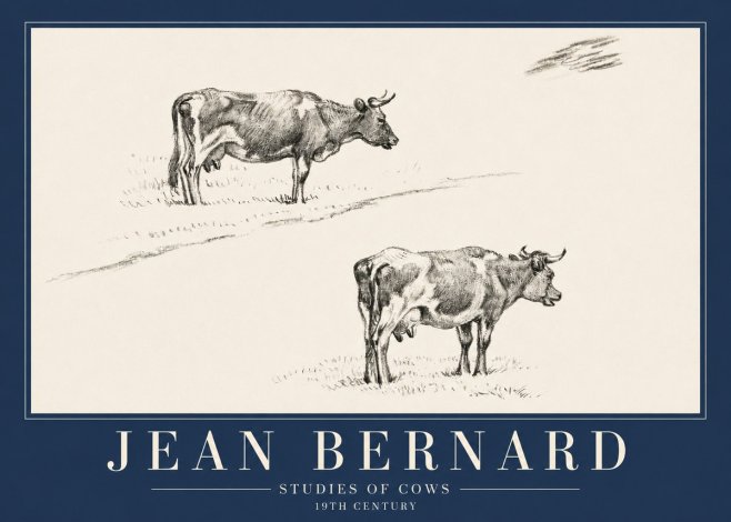 Jean Bernard Studies of Cows III No3 - Poster