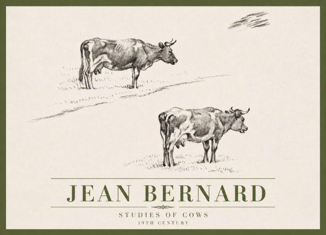 Jean Bernard Studies of Cows III No4 - Poster