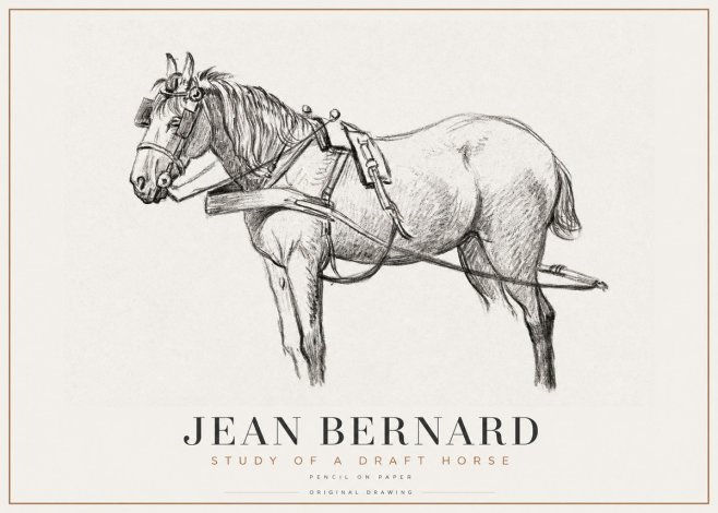 Jean Bernard Study of a Draft Horse I No1 - Poster