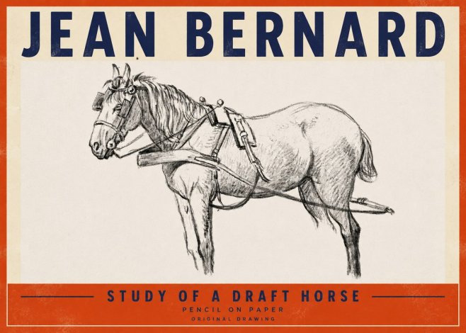Jean Bernard Study of a Draft Horse I No4 - Poster