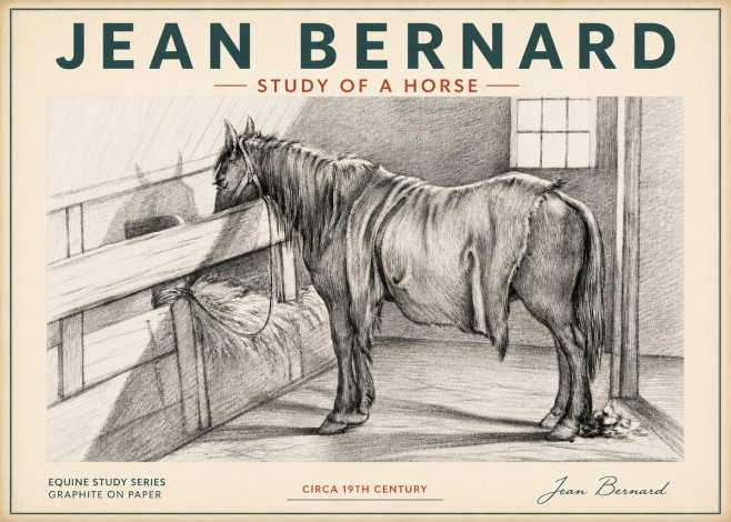 Jean Bernard Study of a Horse XIII No4 - Poster