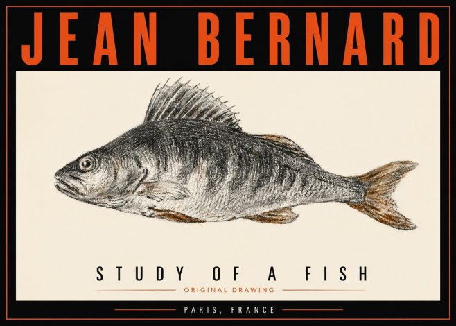 Jean Bernard Study of a Fish IV No5 - Poster