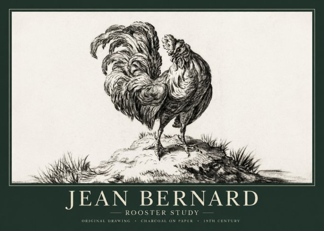 Jean Bernard Study of a Rooster No2 - Poster