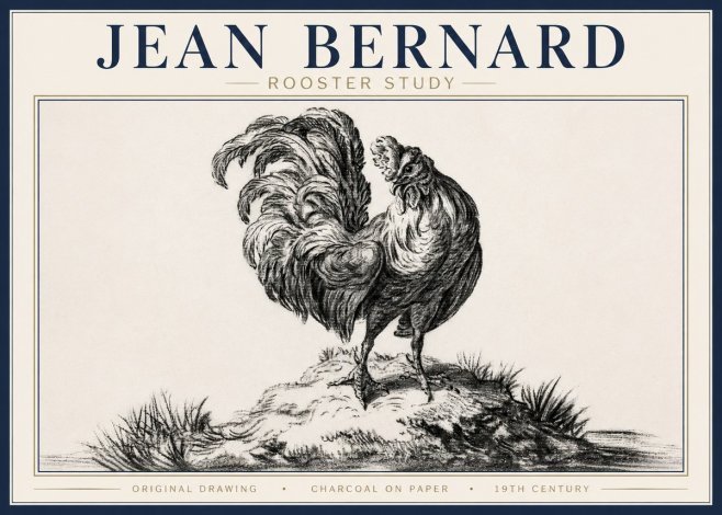 Jean Bernard Study of a Rooster No4 - Poster