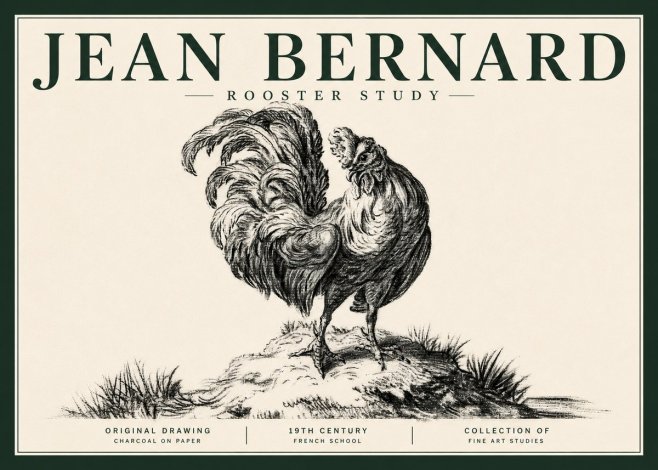 Jean Bernard Study of a Rooster No5 - Poster