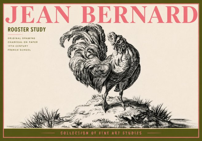 Jean Bernard Study of a Rooster No6 - Poster