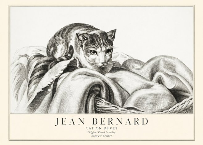 Jean Bernard Cat on a Blanket No3 - Poster