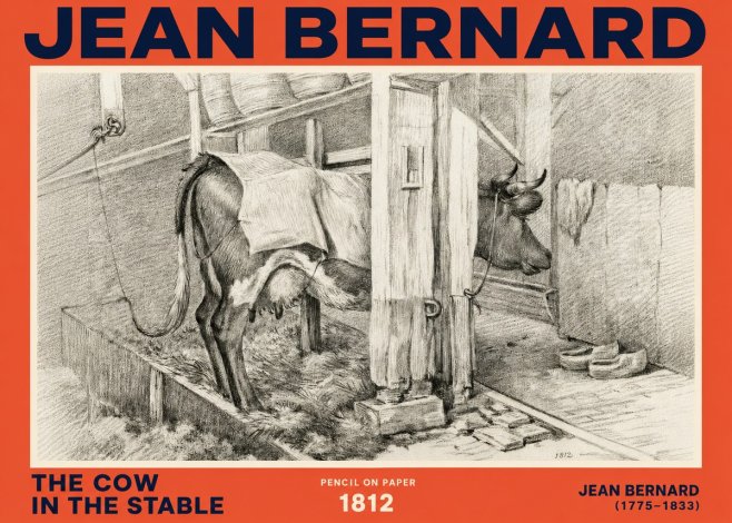 Jean Bernard The Cow in the Stable No2 - Poster