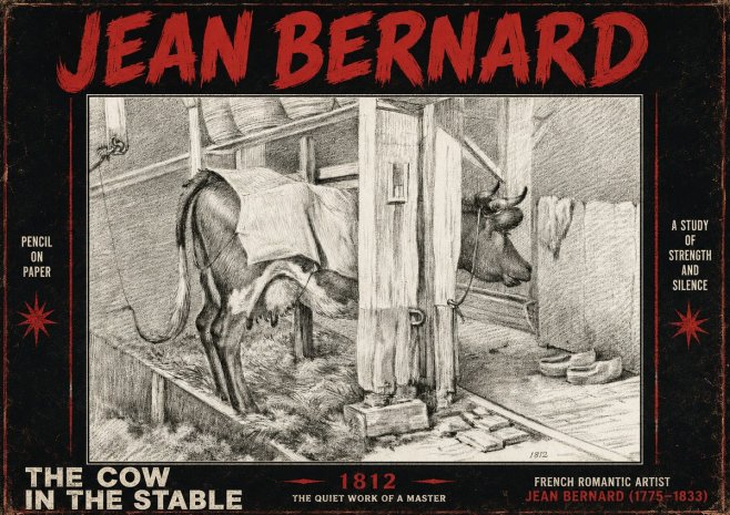 Jean Bernard The Cow in the Stable No4 - Poster