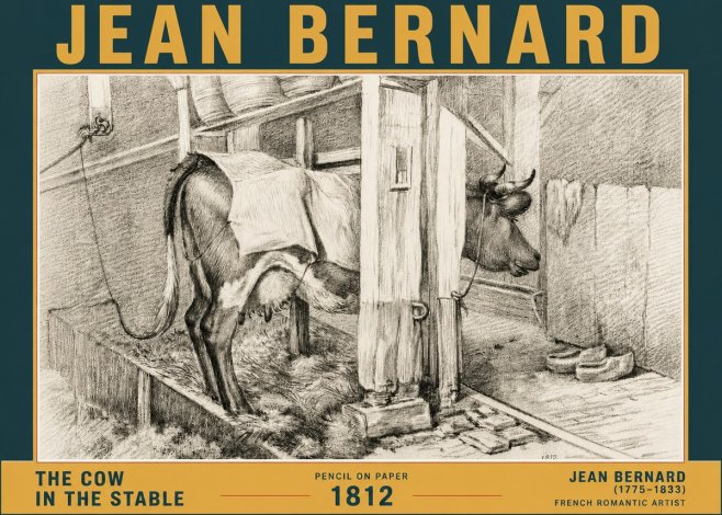 Jean Bernard The Cow in the Stable No6 - Poster
