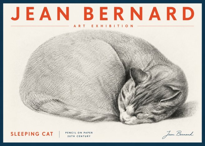 Jean Bernard Sleeping Cat IX No5 - Poster