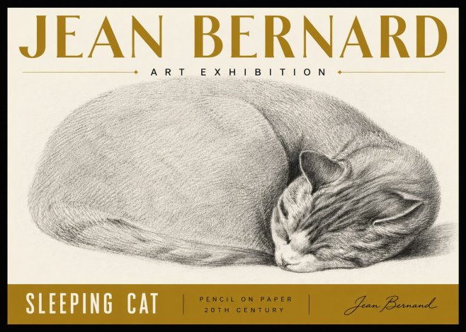 Jean Bernard Sleeping Cat IX No6 - Poster
