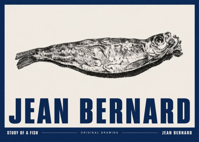 Jean Bernard Study of a Fish V No5 - Poster