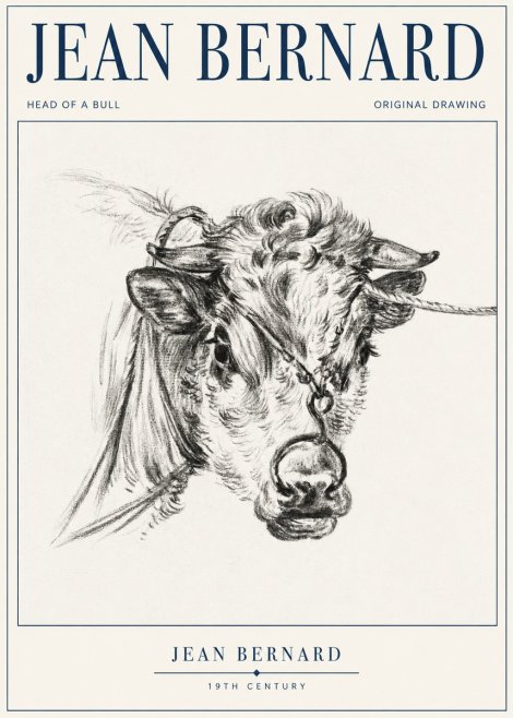 Jean Bernard Head of a Bull No1 - Poster