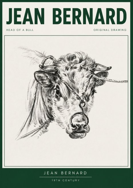 Jean Bernard Head of a Bull No3 - Poster