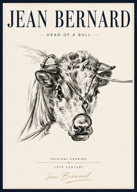 Jean Bernard Head of a Bull No5 - Poster