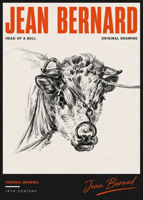 Jean Bernard Head of a Bull No6 - Poster