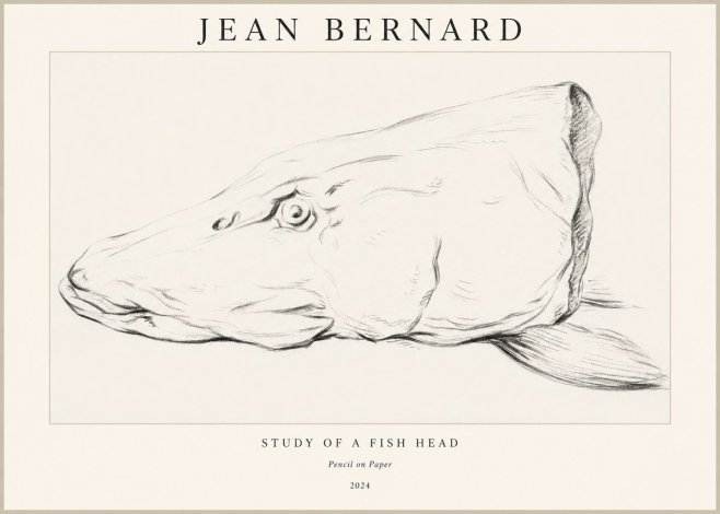 Jean Bernard Study of a Fish Head No1 - Poster