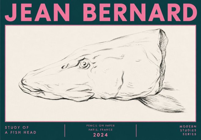 Jean Bernard Study of a Fish Head No6 - Poster