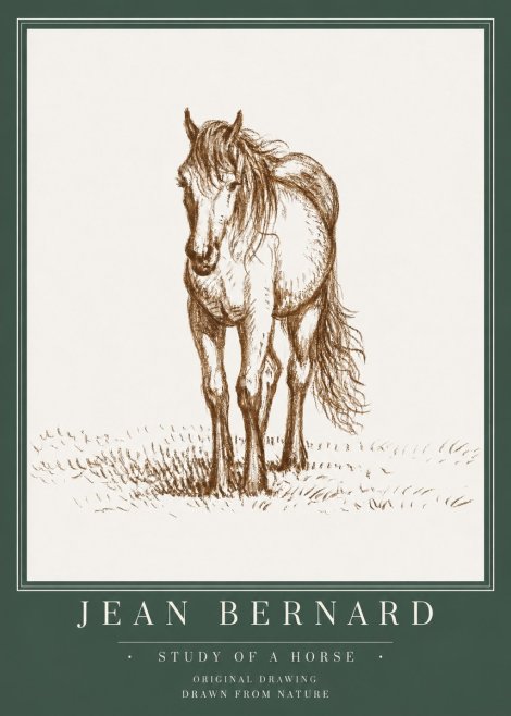 Jean Bernard Study of a Horse XV No3 - Poster