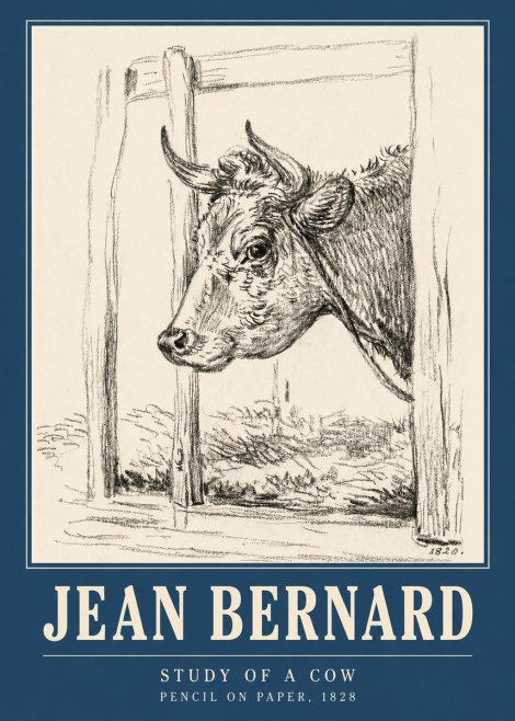 Jean Bernard Study of a Cow XVIII No3 - Poster