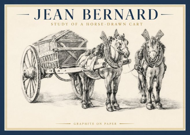 Jean Bernard Horse Team and Cart No4 - Poster