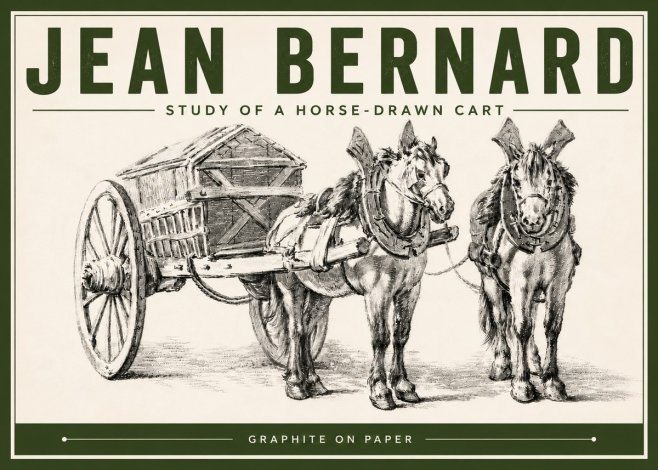 Jean Bernard Horse Team and Cart No6 - Poster
