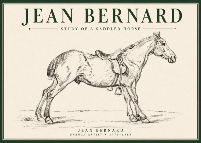Jean Bernard Study of a Saddled Horse No4 - Poster