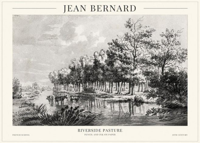 Jean Bernard Riverside Pasture No1 - Poster