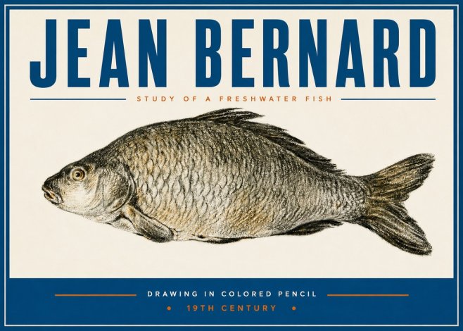 Jean Bernard Study of a Freshwater Fish No3 - Poster