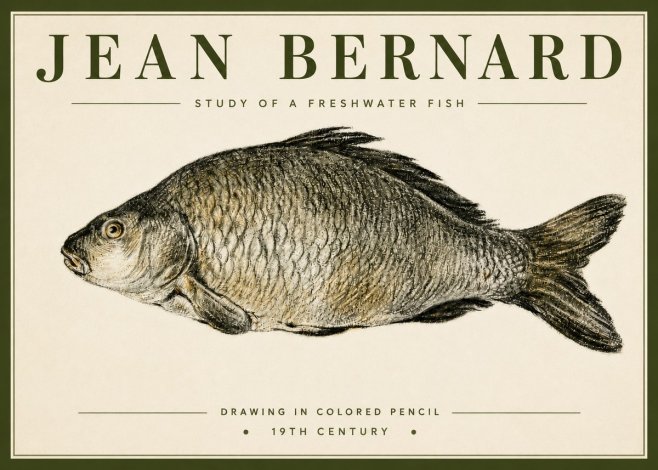 Jean Bernard Study of a Freshwater Fish No4 - Poster