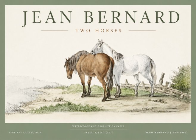 Jean Bernard Two Horses II No4 - Poster