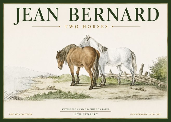 Jean Bernard Two Horses II No6 - Poster