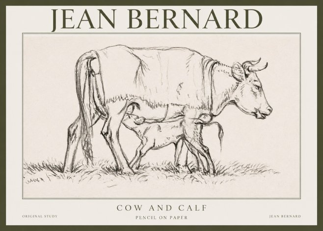 Jean Bernard Cow and Calf II No1 - Poster