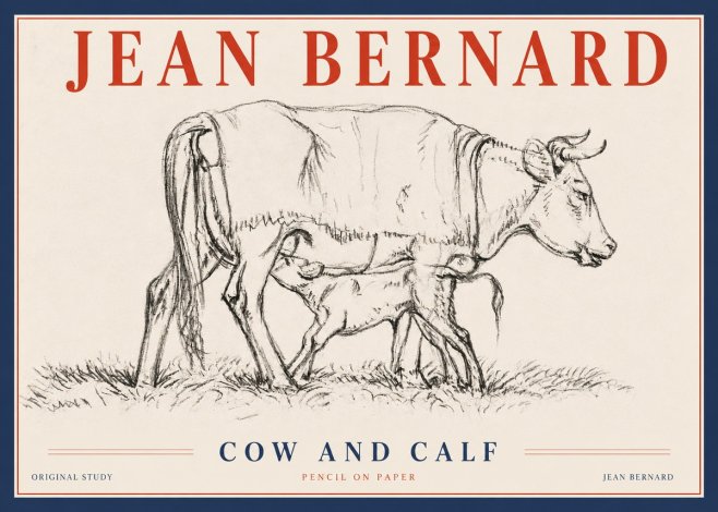Jean Bernard Cow and Calf II No4 - Poster