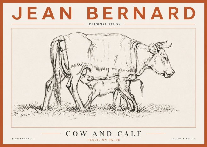 Jean Bernard Cow and Calf II No5 - Poster