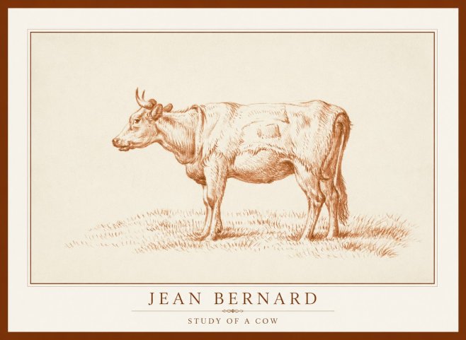 Jean Bernard Study of a Cow XIX No1 - Poster