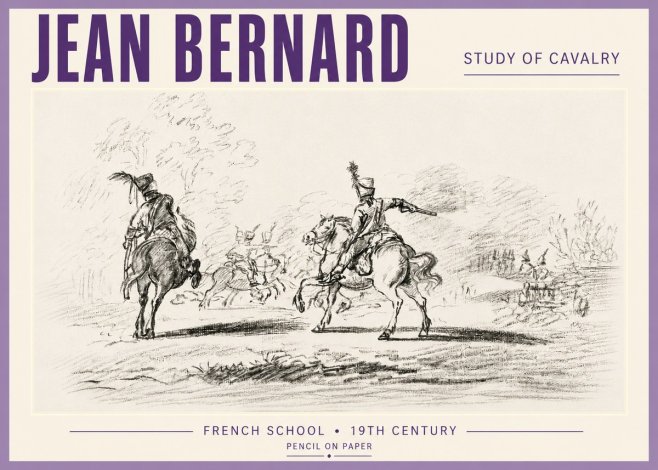 Jean Bernard Study of Cavalry No5 - Poster