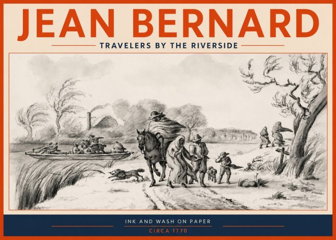 Jean Bernard Travelers by the Riverside No3 - Poster