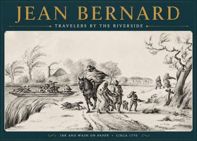 Jean Bernard Travelers by the Riverside No4 - Poster